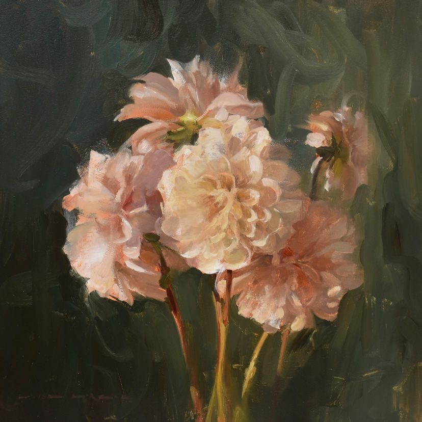 “Five Dahlias”