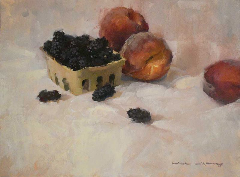 “Peach and Blackberries”