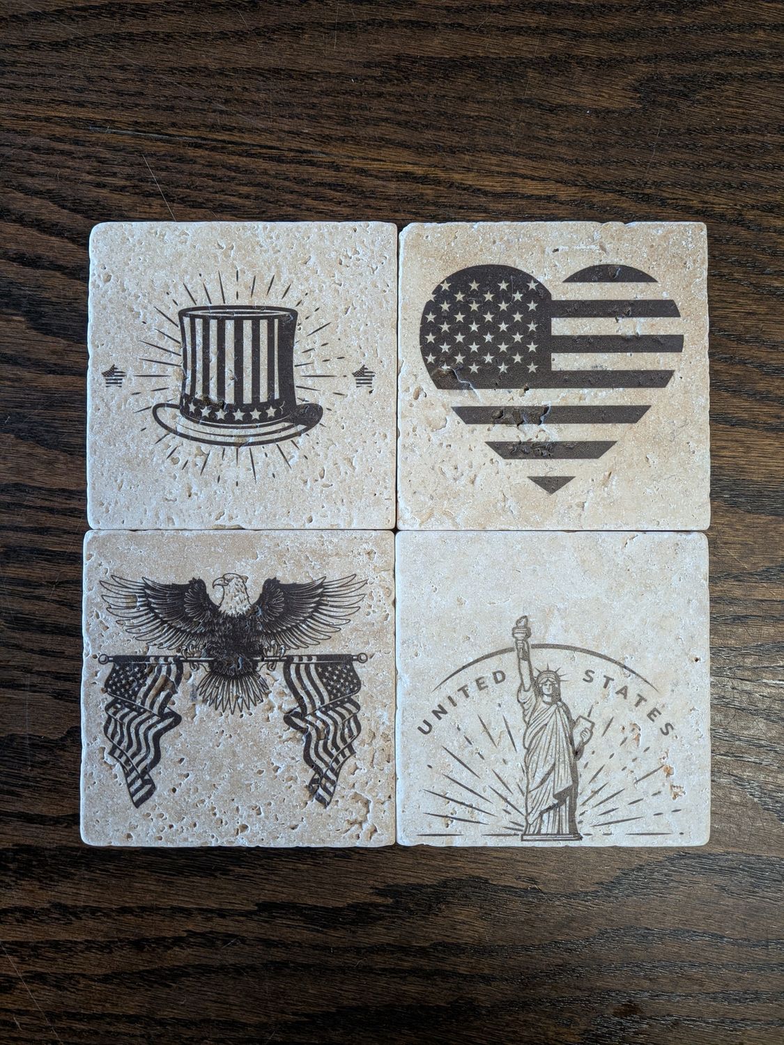 Salici American Pride Stone Coaster Set