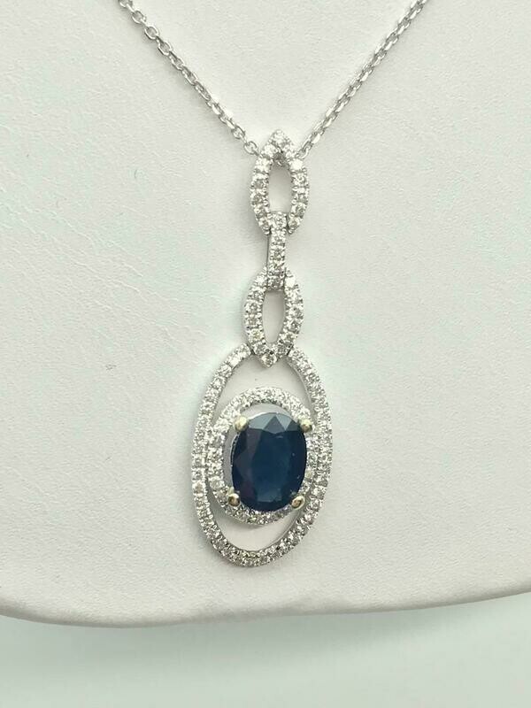 Sapphire Diamond Pendant