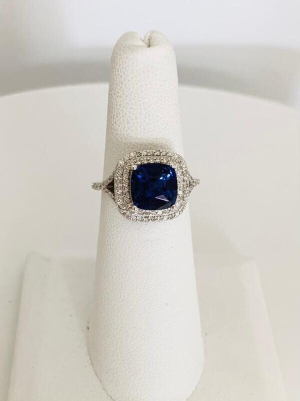 LDS TANZANITE AND DIAMOND RING
