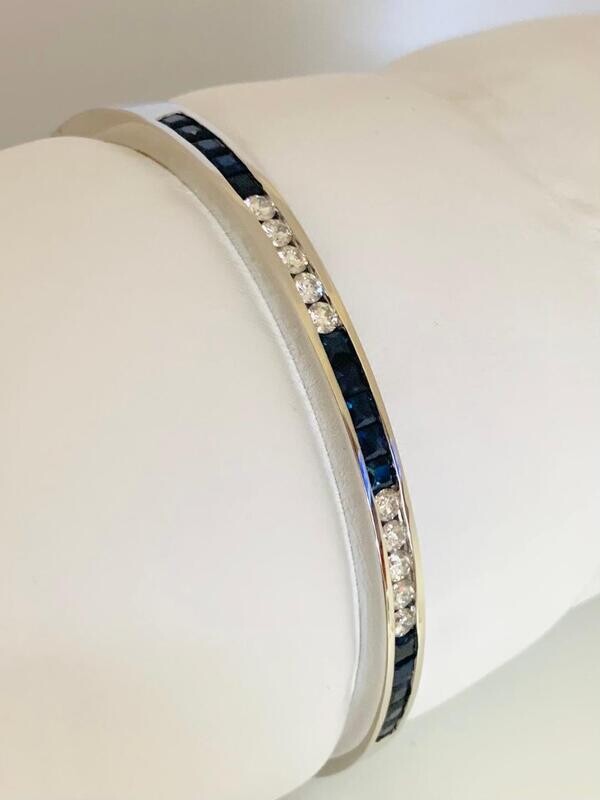 SAPPHIRE AND DIAMOND BANGLE