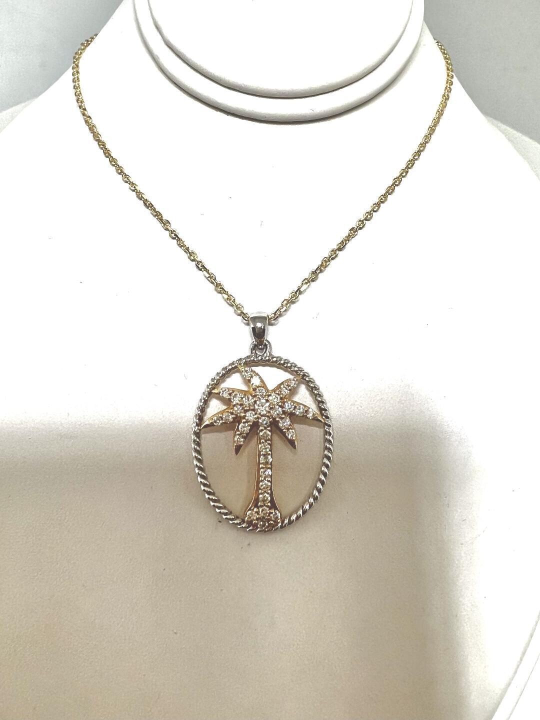 PALM TREE  DIAMOND PENDANT
