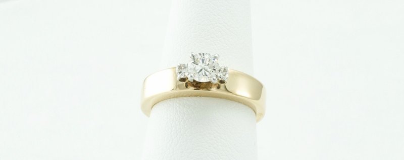 Three Diamond Engagement Ring