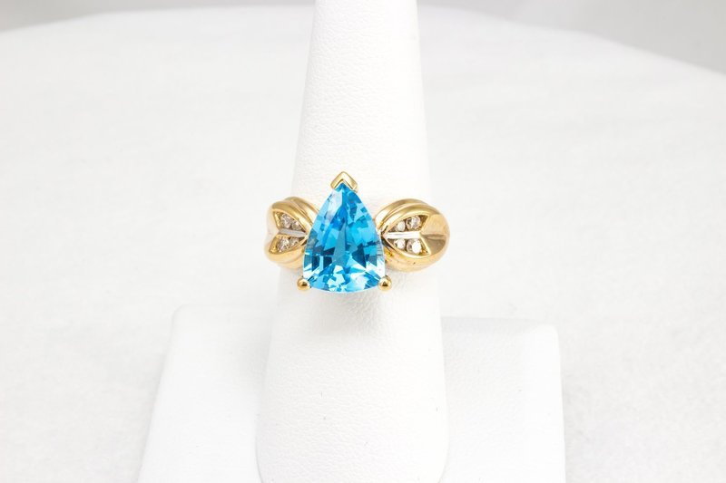 Blue Topaz and Diamond Ring