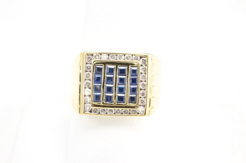 Men's Sapphire and Diamond Ring