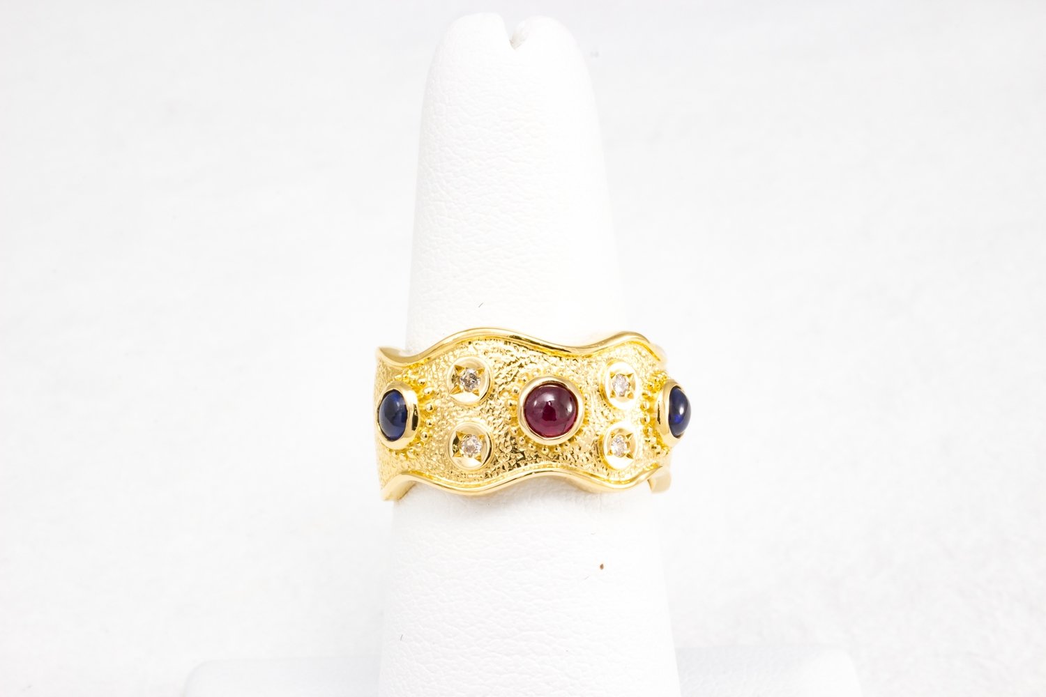Ruby, Sapphire and Diamond Ring