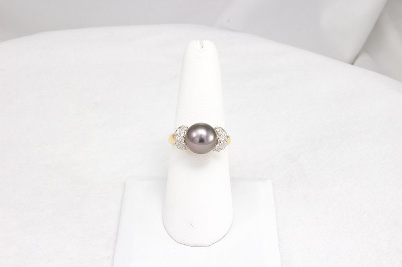 Tahitian Pearl and Diamond Ring
