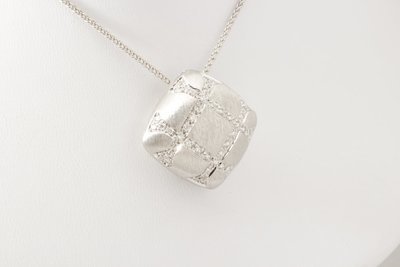 Satin Finish Fancy Diamond Pendant