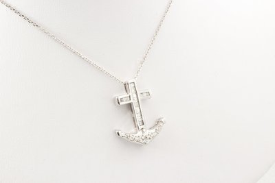 Anchor Diamond Pendant with Chain