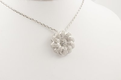 0.68 Carat Flower Diamond Pendant