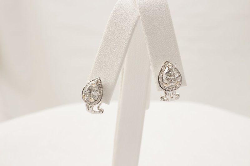 Diamond Omega Back Earrings
