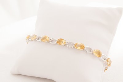 14 Karat White Gold Citrine  Bracelet.