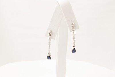 Diamond & Sapphire Dangle Earrings