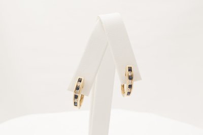Diamond and Sapphire Hoop Earrings