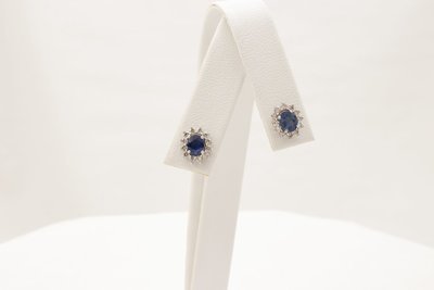 Sapphire & Diamond Stud Earrings