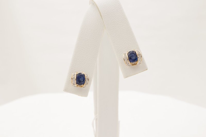 Sapphire & Diamond Stud Earrings
