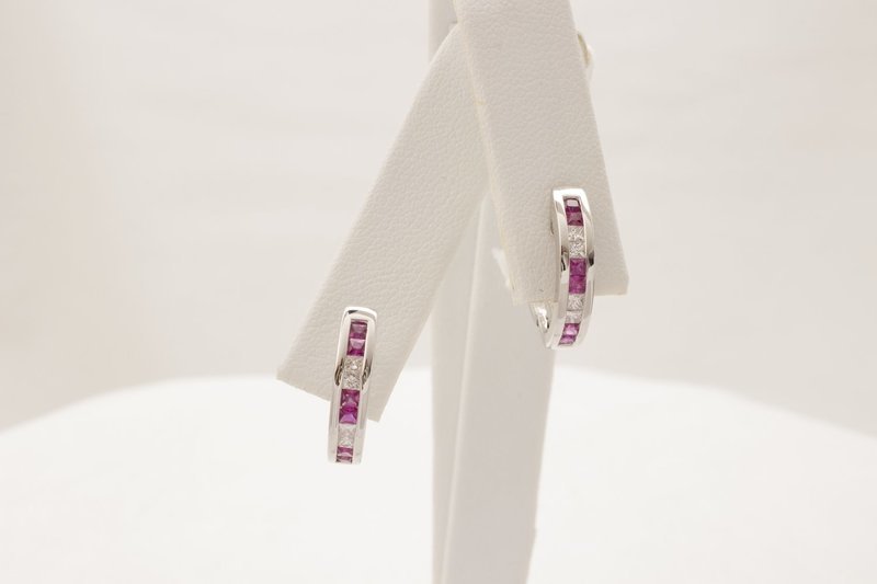 Ruby & Diamond Hoop Earrings