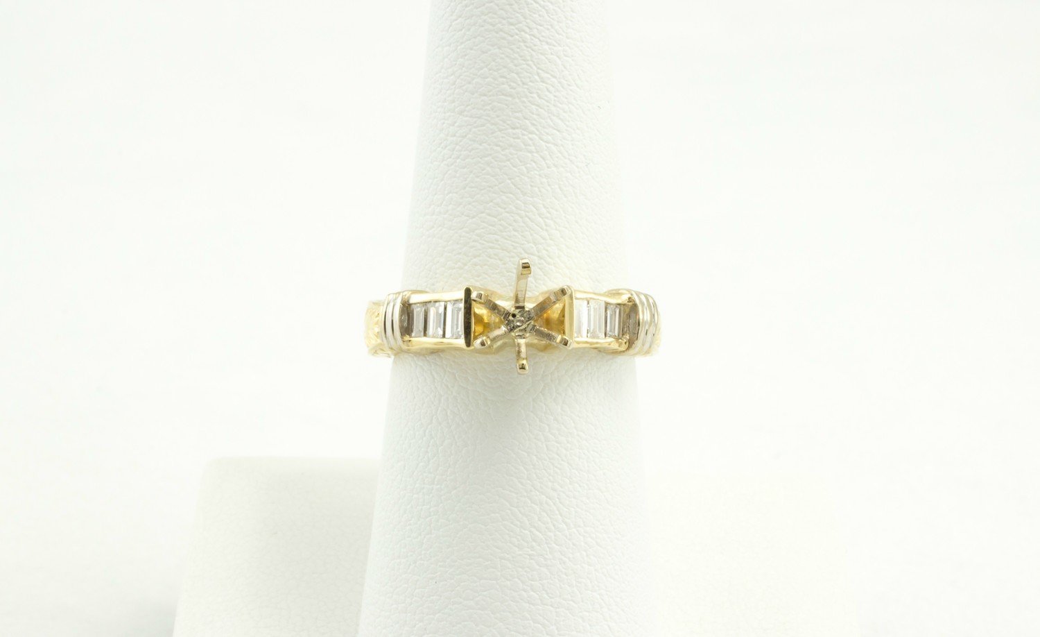 14 Karat Yellow Gold Engagement Ring.