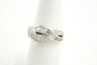 14 Karat White Gold Diamond Ring.