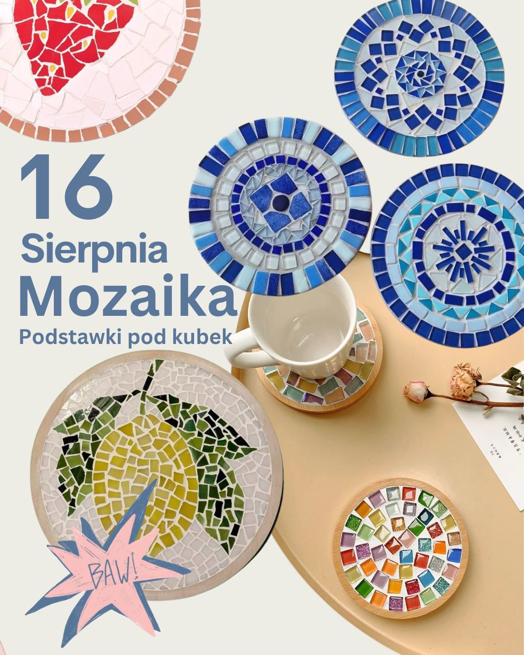 16 Sierpnia Mozaika Okrągła - Podstawka