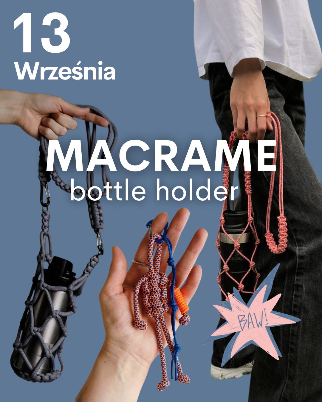 13 Września Makramowy Bottle Holder