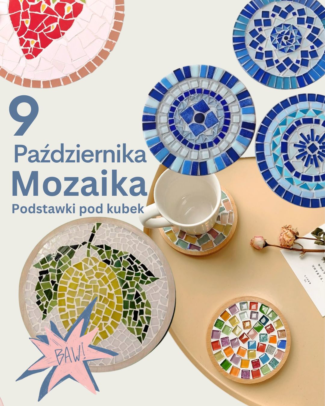 9 Października Mozaika Okrągła - Podstawka