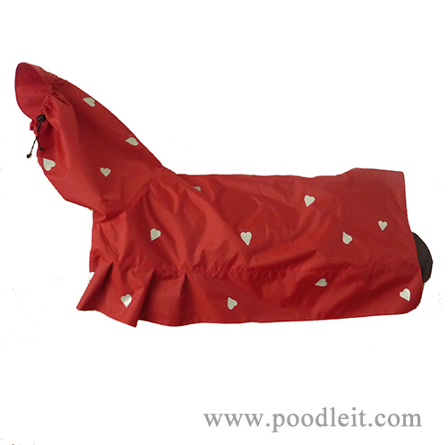 Rain Cape., Design: little hearts, Size: 18&quot; (46cm)