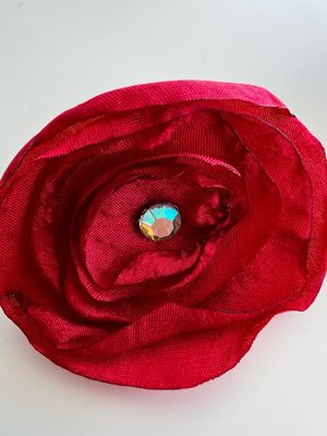 Red Flower with Aurora borealis crystal