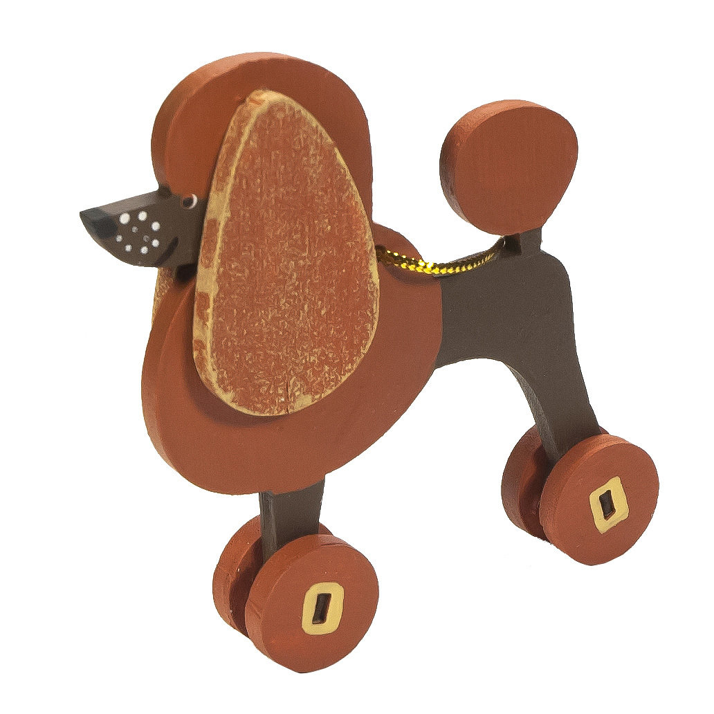 Christmas Poodle ornament  Brown