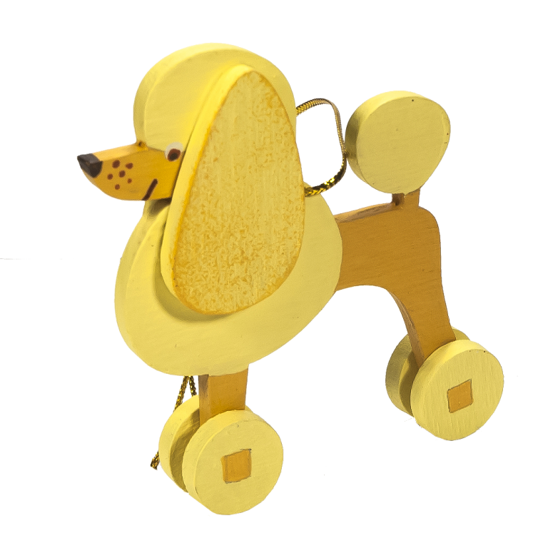 Christmas Poodle ornament  Yellow