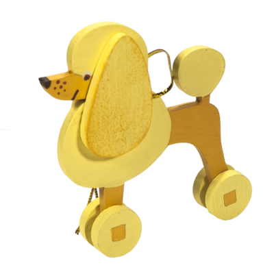 Christmas Poodle ornament  Yellow