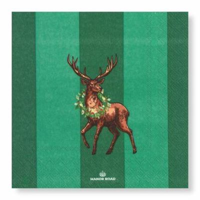 Mr Stag (Green) Napkins – Cocktail