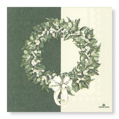 White Berry Wreath Napkins – Cocktail