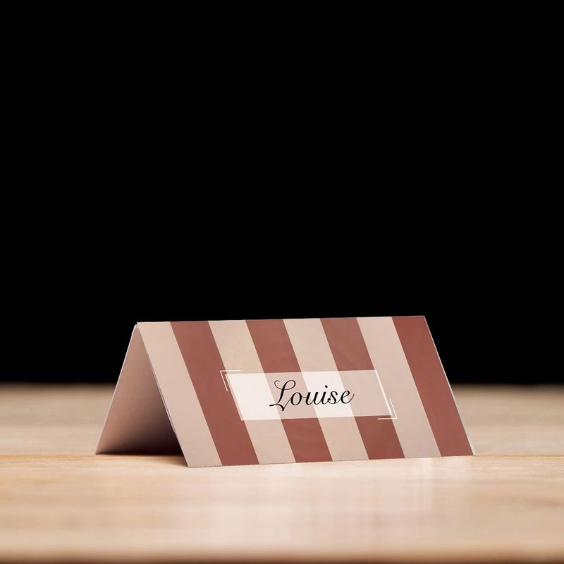 Red & Pink  Striped - Place Card Settings