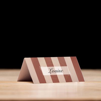 Red & Pink  Striped - Place Card Settings