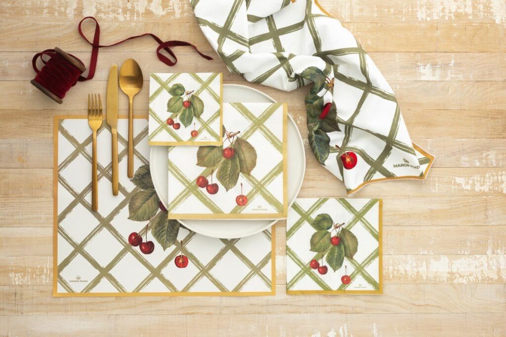 Cherry Canvas Napkins – Cocktail