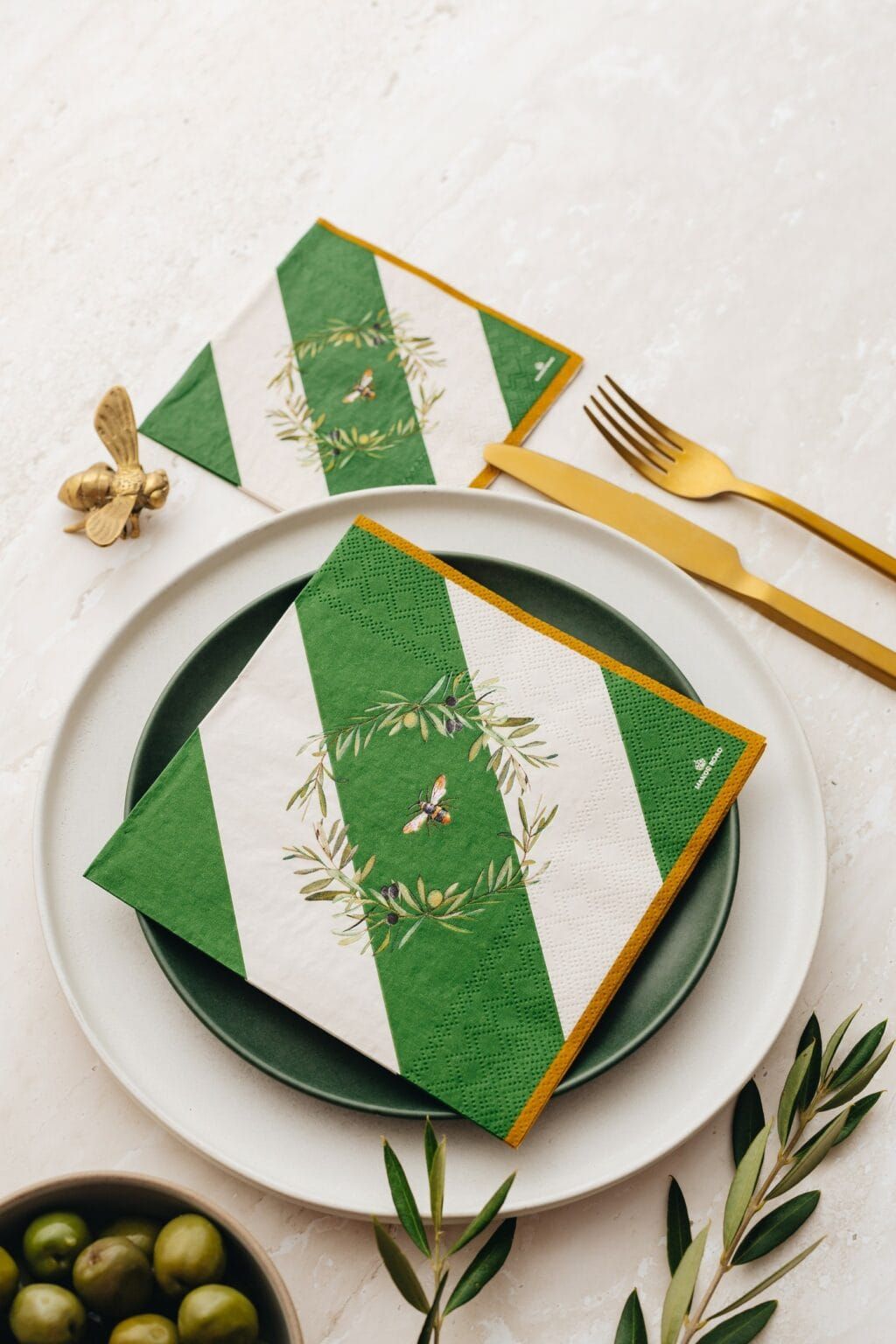 Olive & Bee Napkins – Dinner
