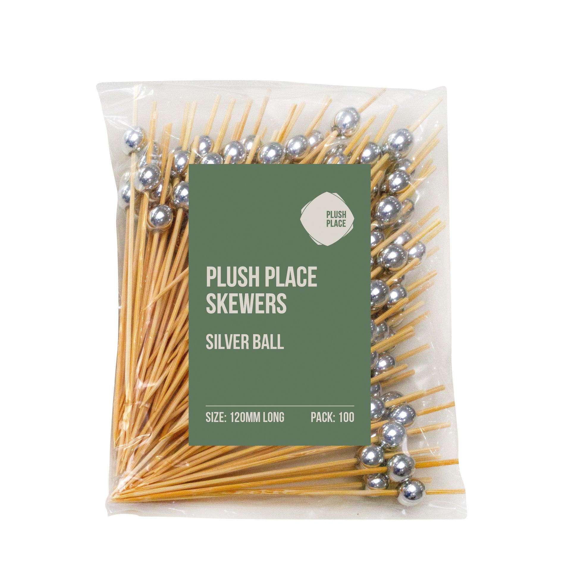 Plush Place Skewers - Silver Ball