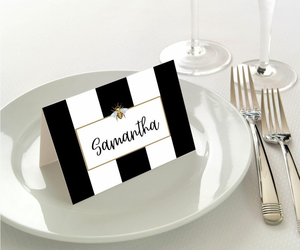 Manor Road Striped Bee - Place Card Settings