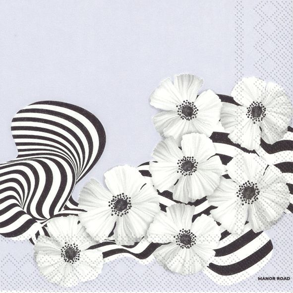 Lilac & Stripe Poppies Napkins – Cocktail