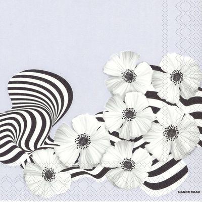 Lilac & Stripe Poppies Napkins – Cocktail
