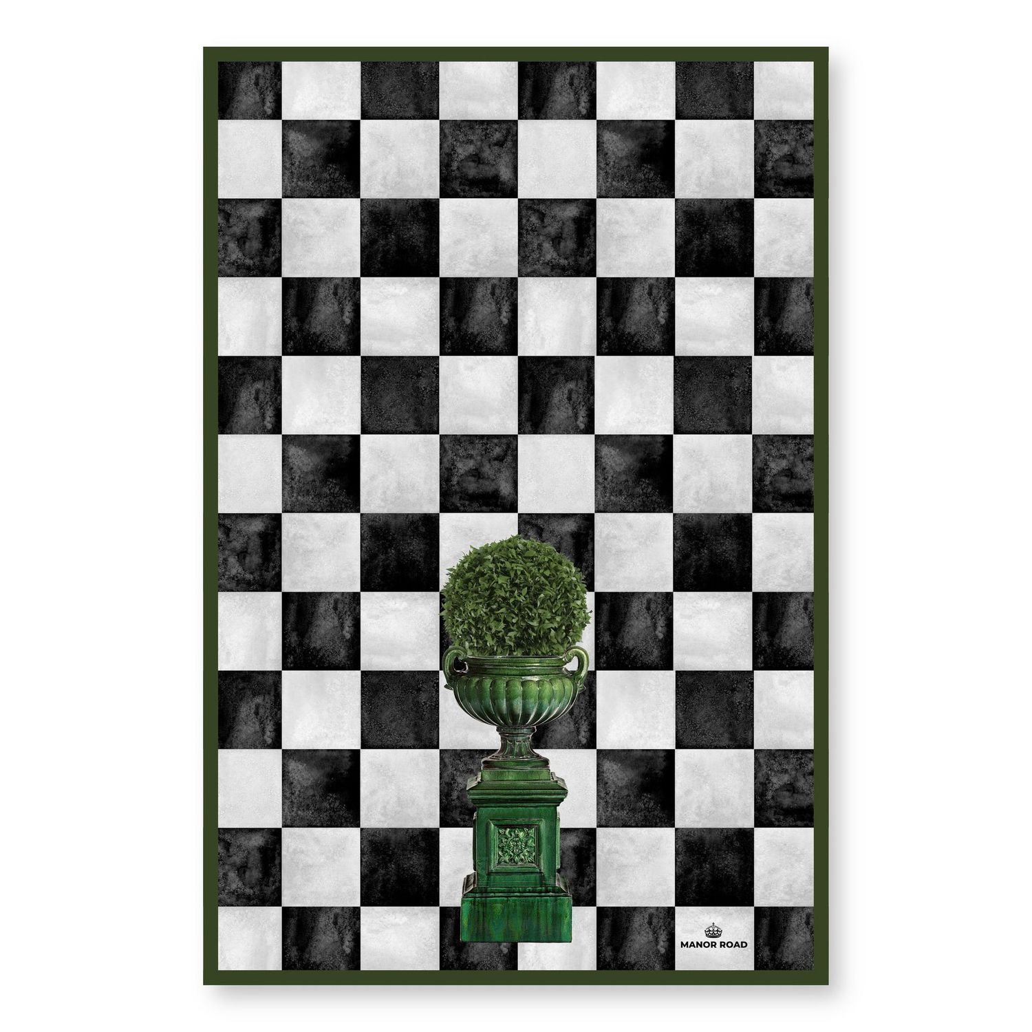 Courtyard Green - Microfibre Tea Towel