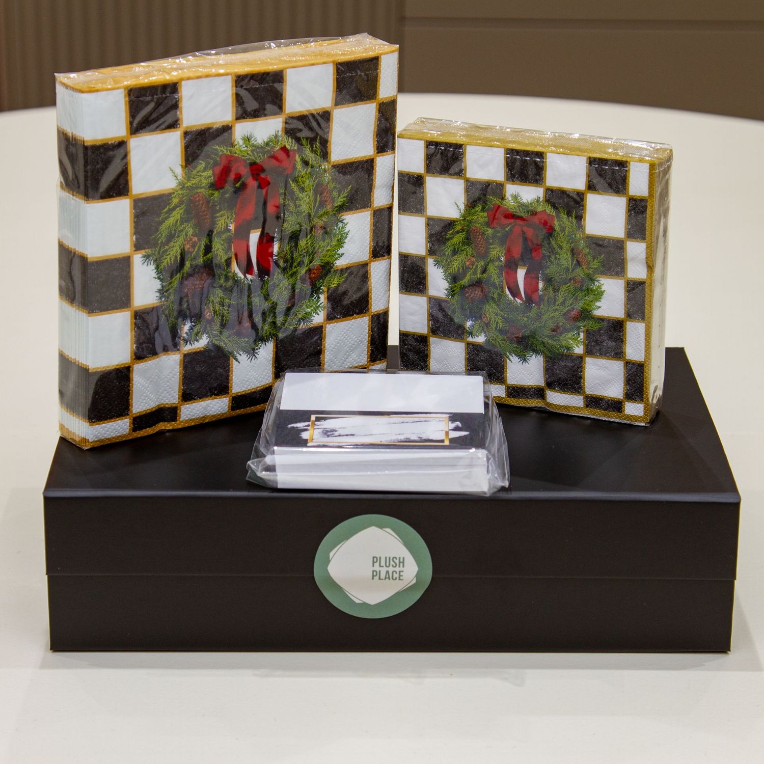 Plush Place Gift Box - Manor Road Checkered Wreath
