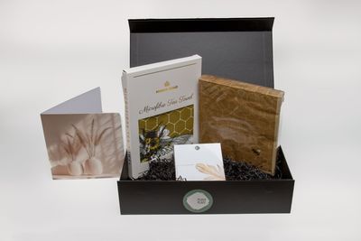 Plush Place Premium Gift Box c/w Manor Road Tea Towel - Linen Honeycomb