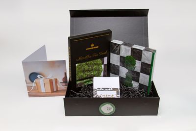 Plush Place Premium Gift Box c/w Manor Road Tea Towel - Courtyard Green