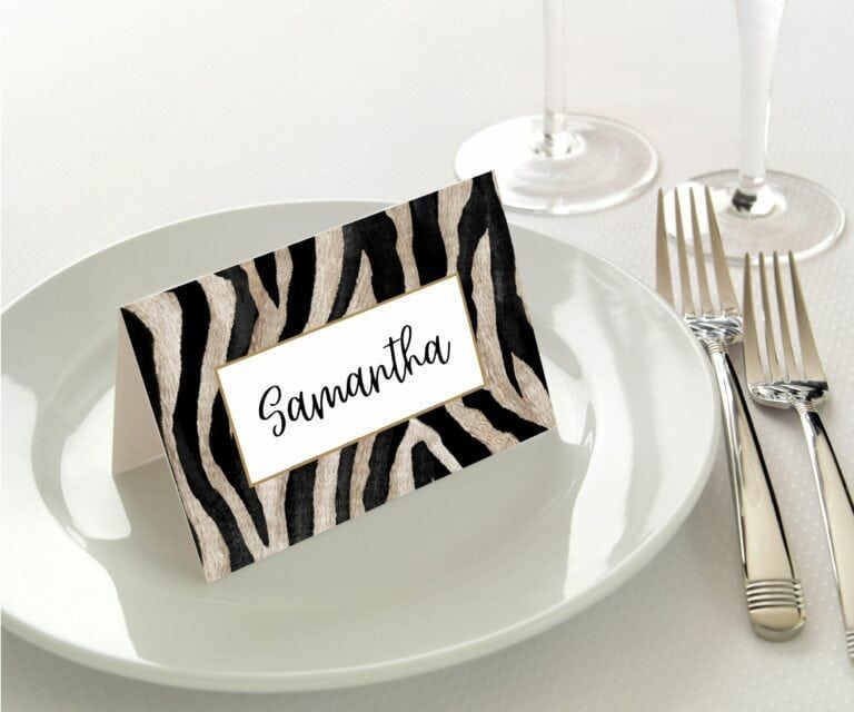 Manor Road Zebra- Place Card Settings