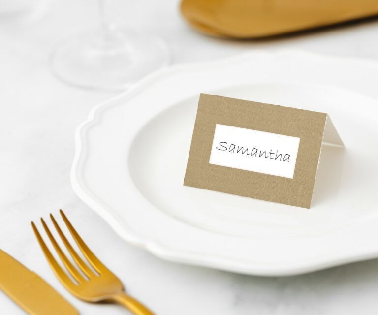 Manor Road Linen Gold - Place Card Settings