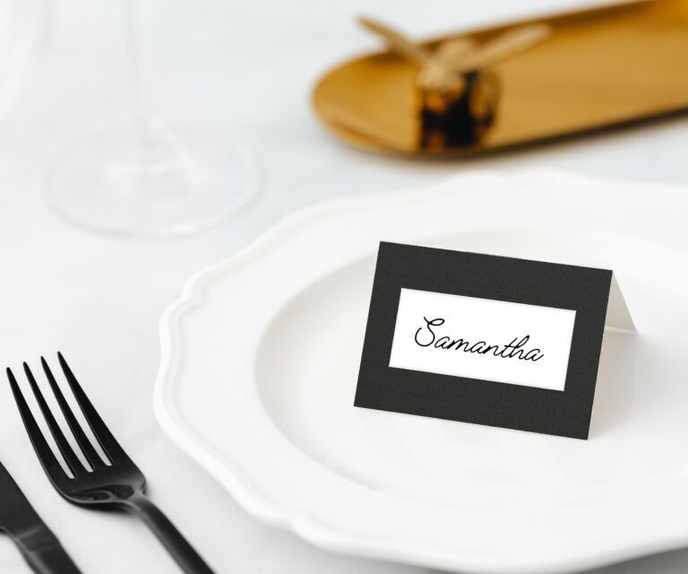 Manor Road Linen Black - Place Card Settings