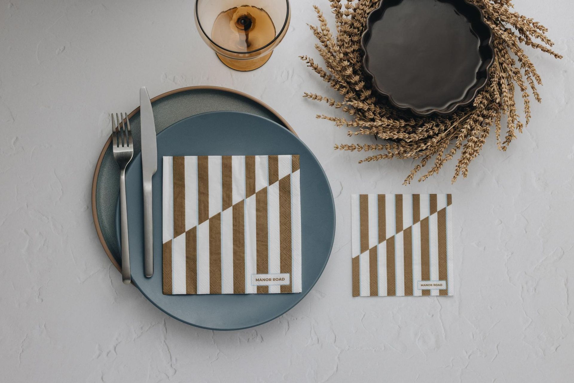 Toffee Stripe Napkins – Cocktail